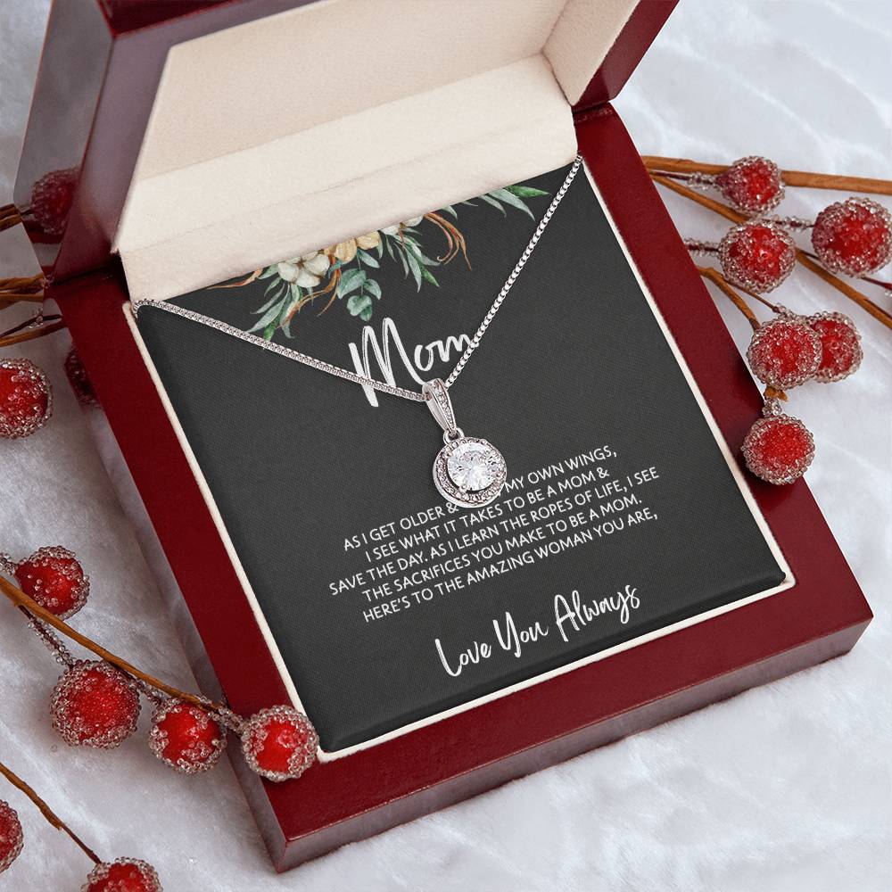 To Mom - Mother's Day Necklace - “You Were My First Friend” - Eternal Hope Necklace Gift Set - Design Dark 3.2
