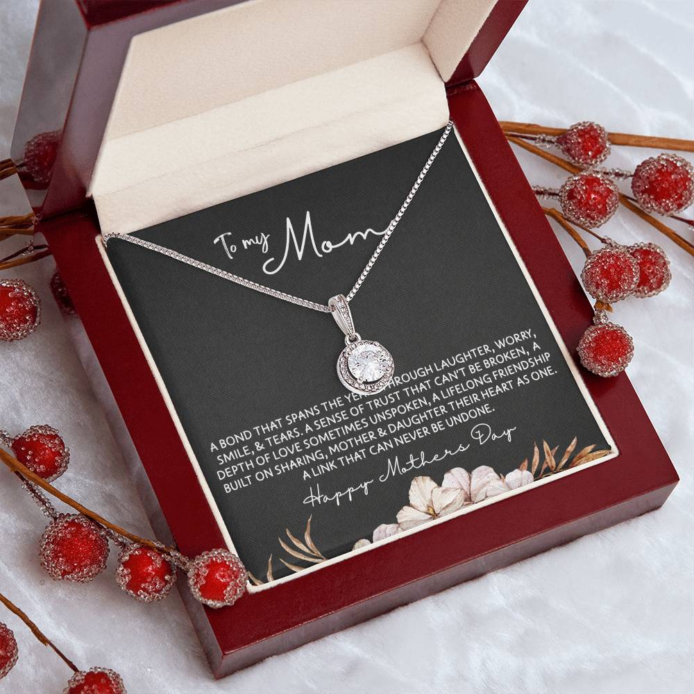 To Mom from Daughter - Mother's Day Necklace - “A Link that Can Never Be Undone” - Eternal Hope Necklace Gift Set - Design Dark 10.3