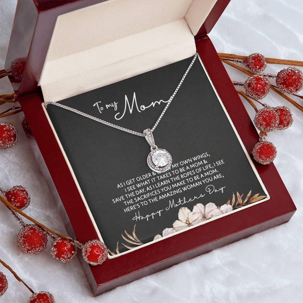 To Mom - Mother's Day Necklace - “You Were My First Friend” - Eternal Hope Necklace Gift Set - Design Dark 3.3