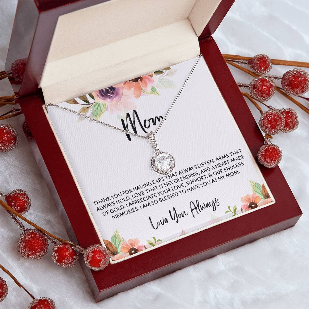 To Mom - Mother's Day Necklace - “I Am So Blessed to Have You As My Mom” - Eternal Hope Necklace Gift Set - Design Light 10.2