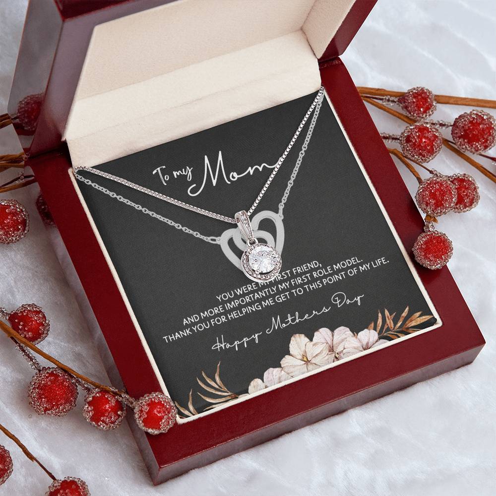 To Mom - Mother's Day Necklace - “You Were My First Friend” - Eternal Hope Necklace Gift Set - Design Dark 5.3