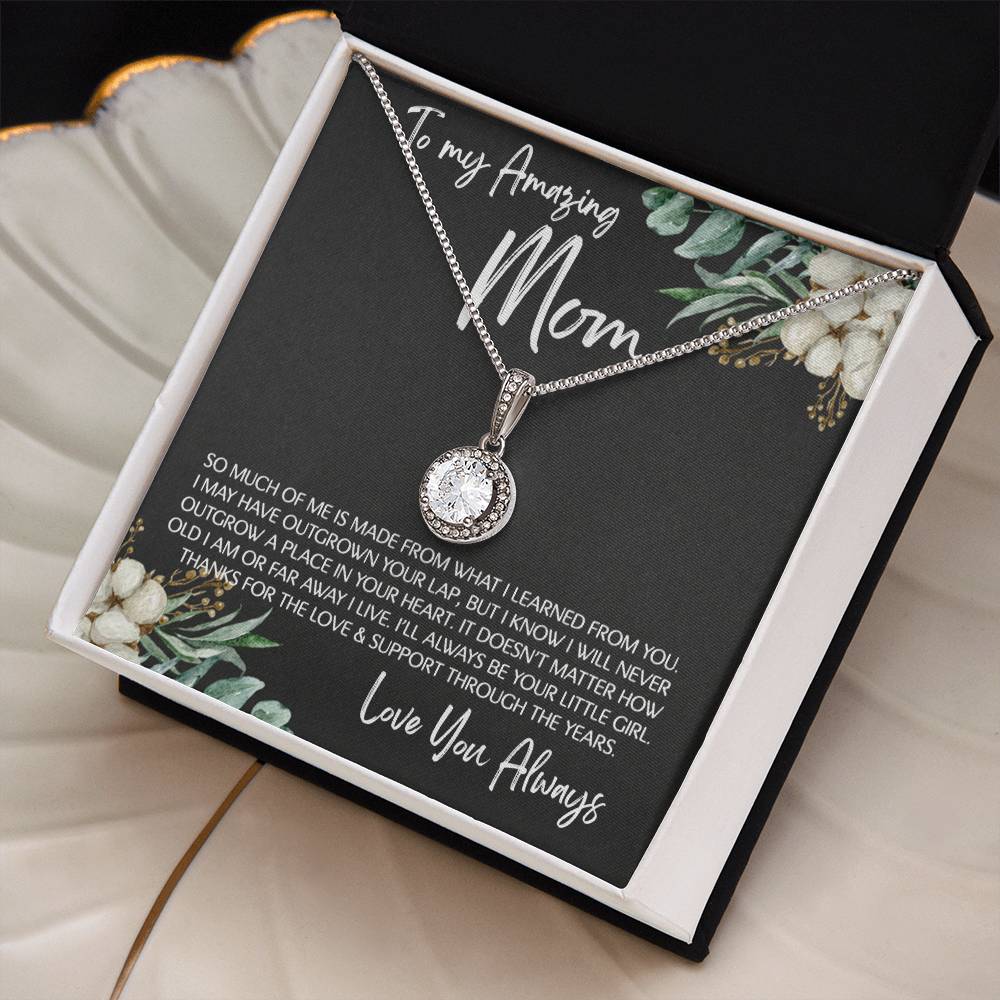 To Mom from Daughter - Mother's Day Necklace - “I’ll Always Be Your Little Girl” - Eternal Hope Necklace Gift Set - Design Dark 4.1