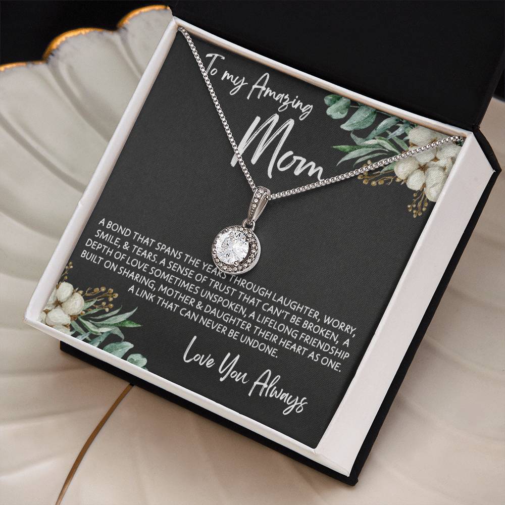 To Mom from Daughter - Mother's Day Necklace - “A Link that Can Never Be Undone” - Eternal Hope Necklace Gift Set - Design Dark 10.1