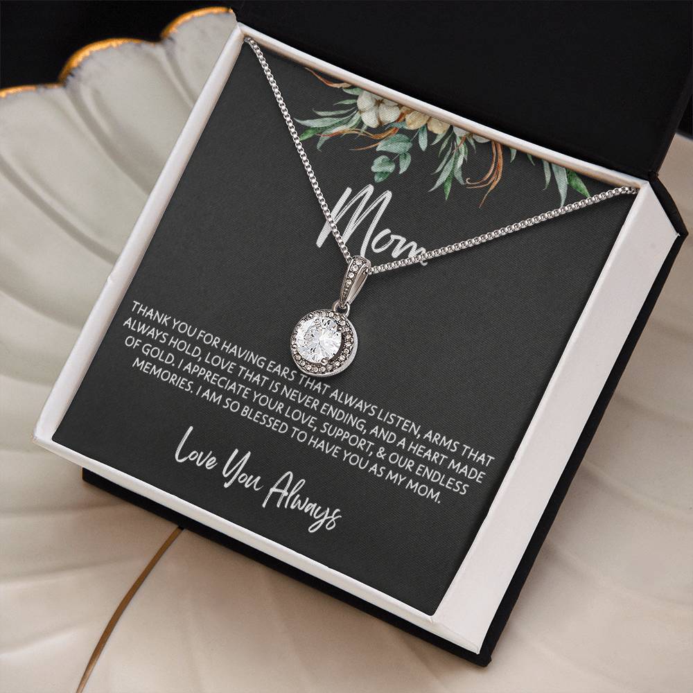 To Mom - Mother's Day Necklace - “I Am So Blessed to Have You As My Mom” - Eternal Hope Necklace Gift Set - Design Dark 10.2
