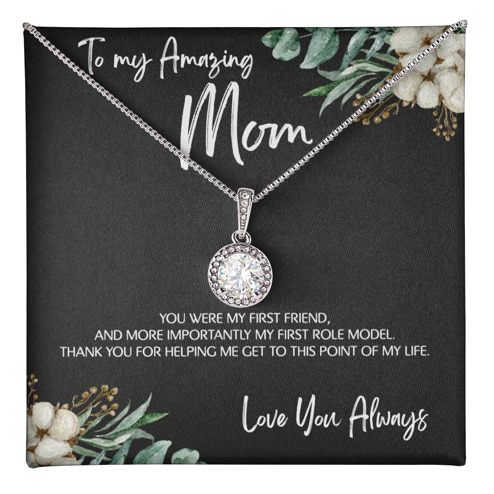 To Mom - Mother's Day Necklace - “You Were My First Friend” - Eternal Hope Necklace Gift Set - Design Dark 5.1