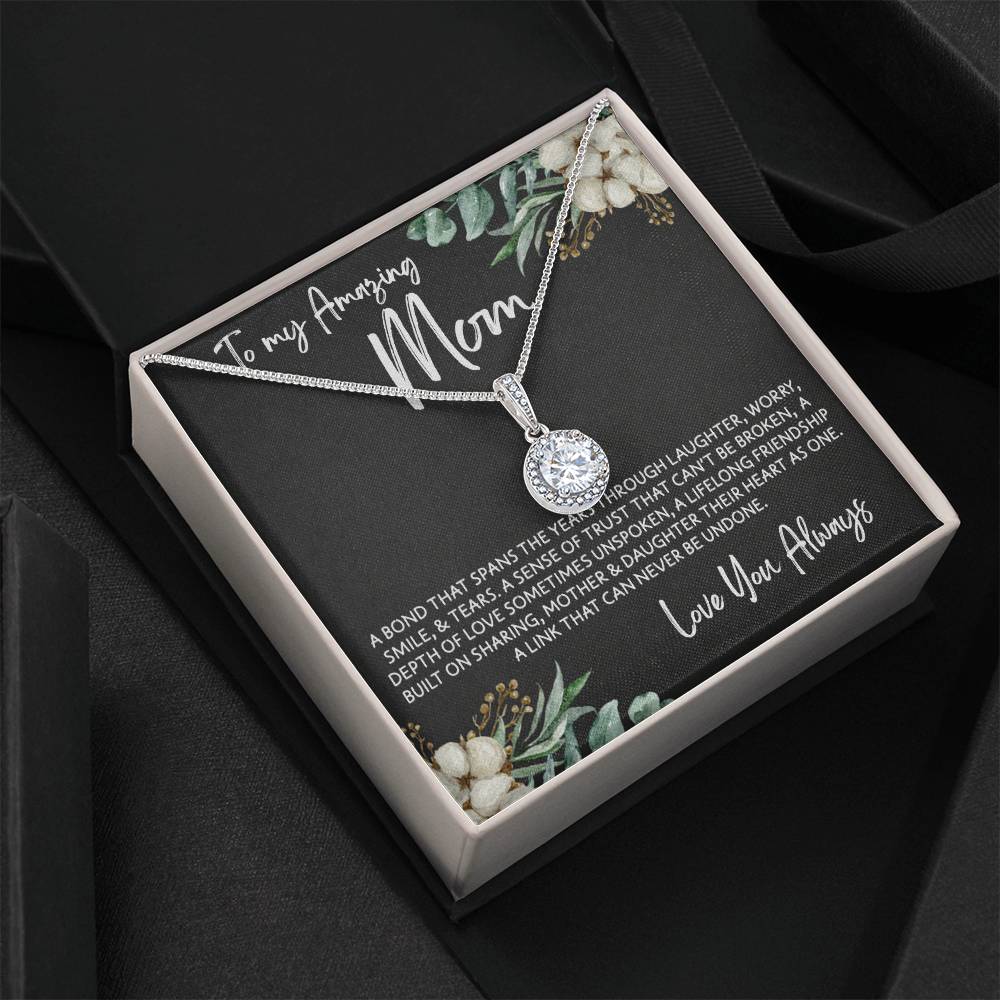 To Mom from Daughter - Mother's Day Necklace - “A Link that Can Never Be Undone” - Eternal Hope Necklace Gift Set - Design Dark 10.1