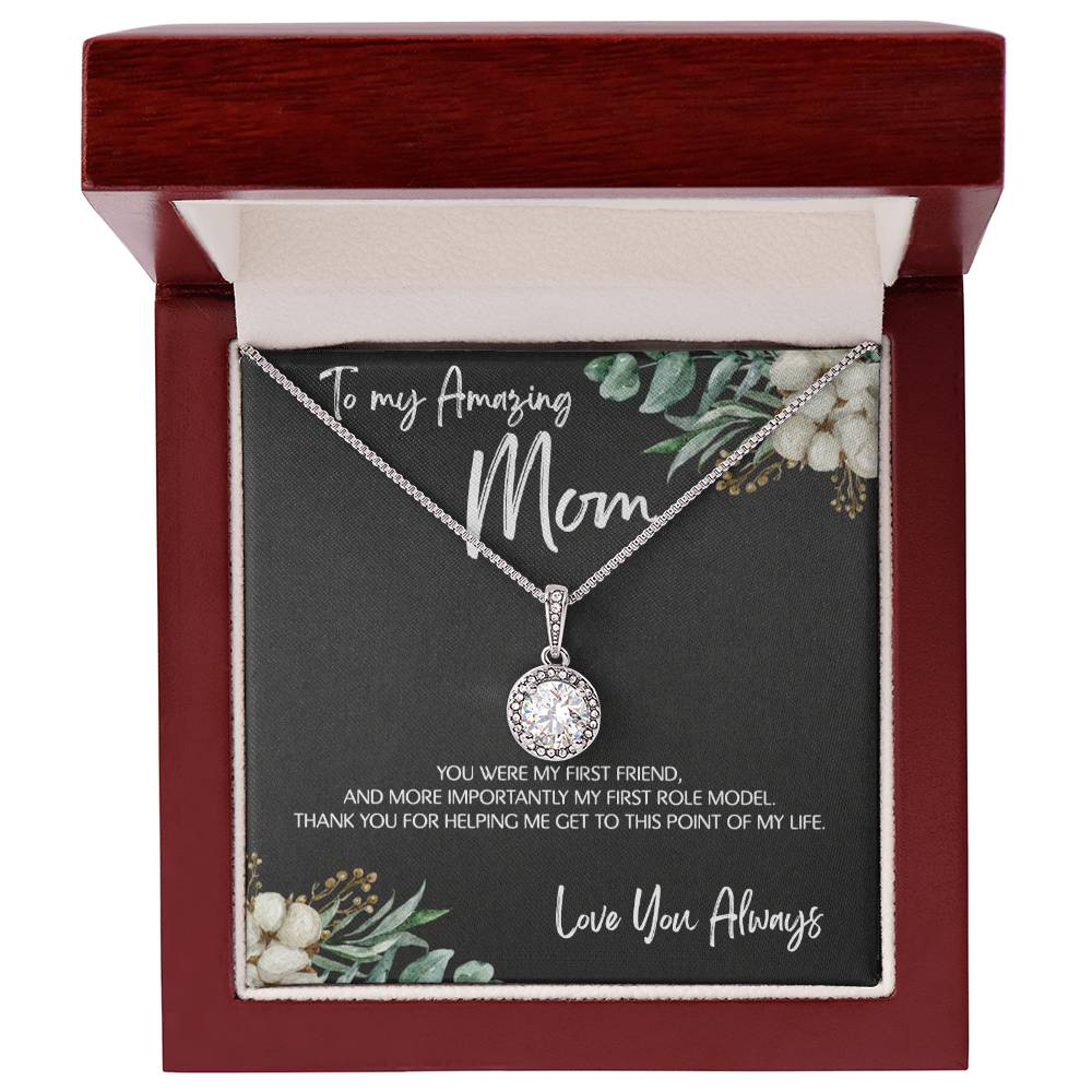 To Mom - Mother's Day Necklace - “You Were My First Friend” - Eternal Hope Necklace Gift Set - Design Dark 5.1