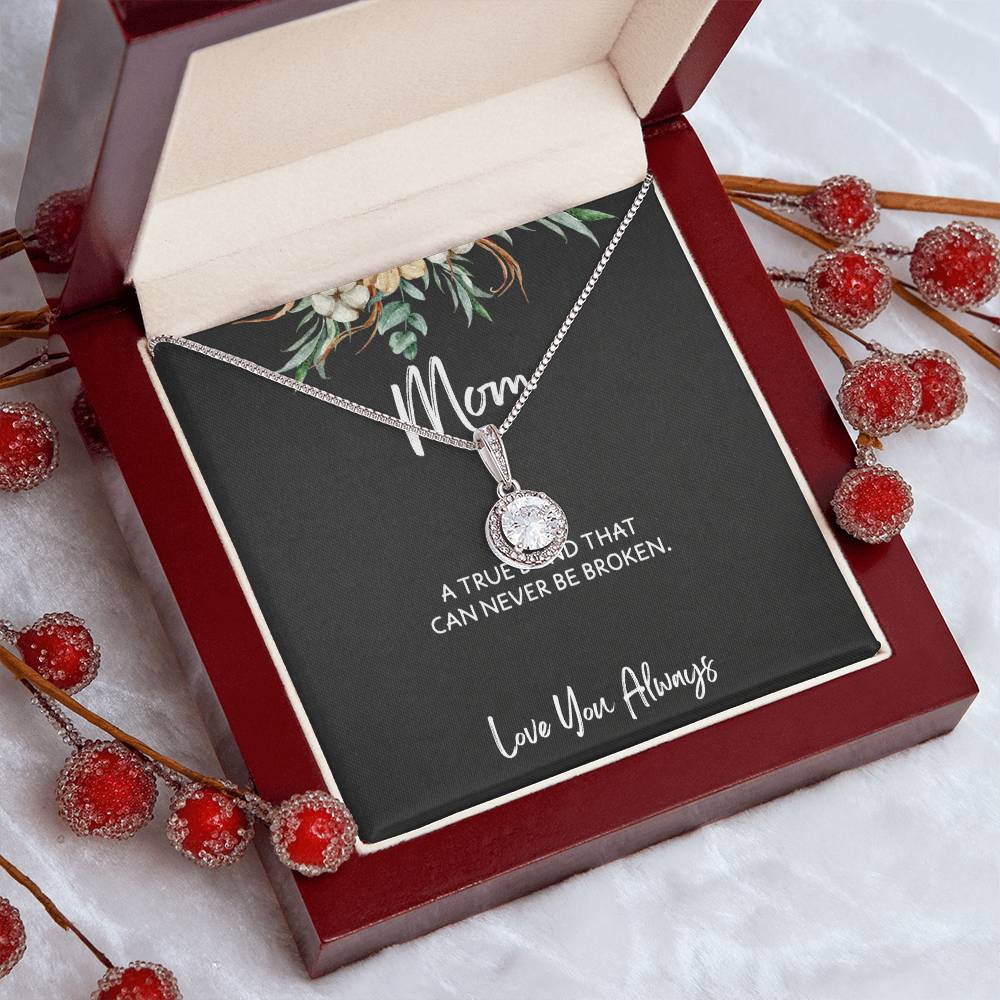 To Mom from Daughter - Mother's Day Necklace - “A True Bond That Can Never Be Broken” - Eternal Hope Necklace Gift Set - Design Dark 1.2