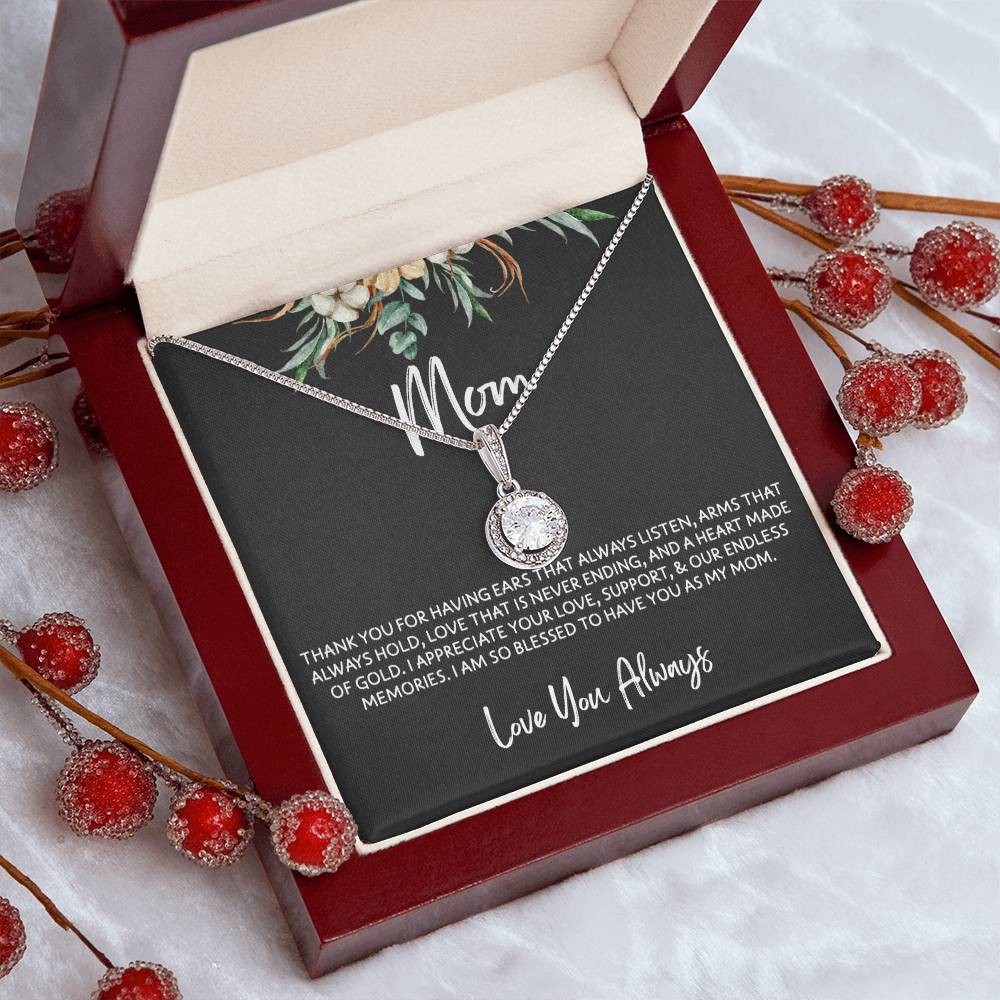 To Mom - Mother's Day Necklace - “I Am So Blessed to Have You As My Mom” - Eternal Hope Necklace Gift Set - Design Dark 10.2
