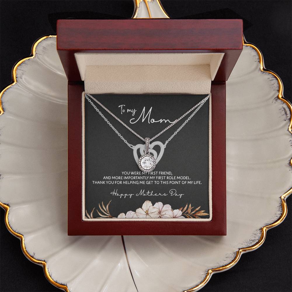 To Mom - Mother's Day Necklace - “You Were My First Friend” - Eternal Hope Necklace Gift Set - Design Dark 5.3