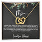 To Mom from Daughter - Mother's Day Necklace - “Link that Can Never Be Undone” - Interlocking Hearts Necklace Gift Set - Design Dark 10.2