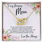 To Mom - Mother's Day Necklace - "Here's to an Amazing Woman" - Interlocking Hearts Necklace Gift Set - Design Light 3.1