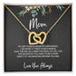 To Mom - Mother's Day Necklace - "Here's to an Amazing Woman" - Interlocking Hearts Necklace Gift Set - Design Dark 3.2