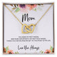 To Mom - Mother's Day Necklace - "You Were My First Friend" - Interlocking Hearts Necklace Gift Set - Design Light 5.2