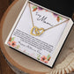 To Mom from Daughter - Mother's Day Necklace - “Link that Can Never Be Undone” - Interlocking Hearts Necklace Gift Set - Design Light 10.3