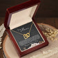 To Mom - Mother's Day Necklace - "I'll Always Be Your Little Girl" - Interlocking Hearts Necklace Gift Set - Design Dark 4.3