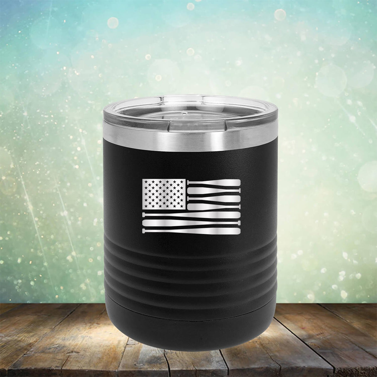 American Flag Baseball - Laser Etched Tumbler Mug