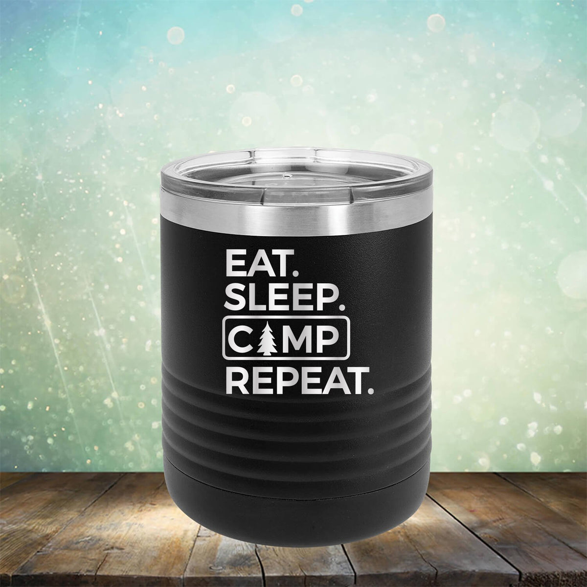 Eat Sleep Camp Repeat - Laser Etched Tumbler Mug