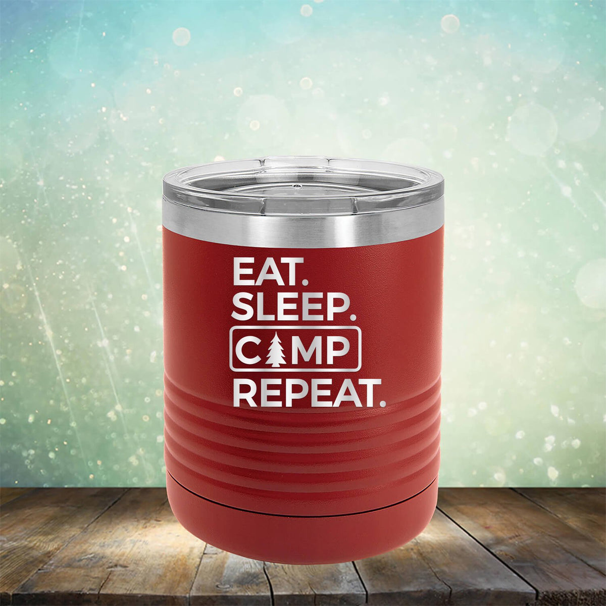 Eat Sleep Camp Repeat - Laser Etched Tumbler Mug