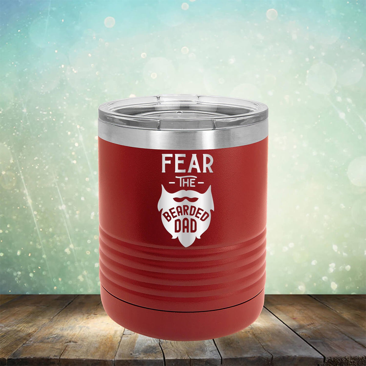 Fear The Bearded Dad - Laser Etched Tumbler Mug