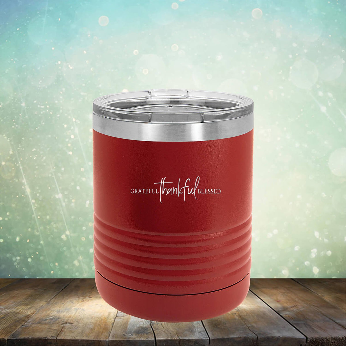 Grateful Thankful Blessed - Laser Etched Tumbler Mug