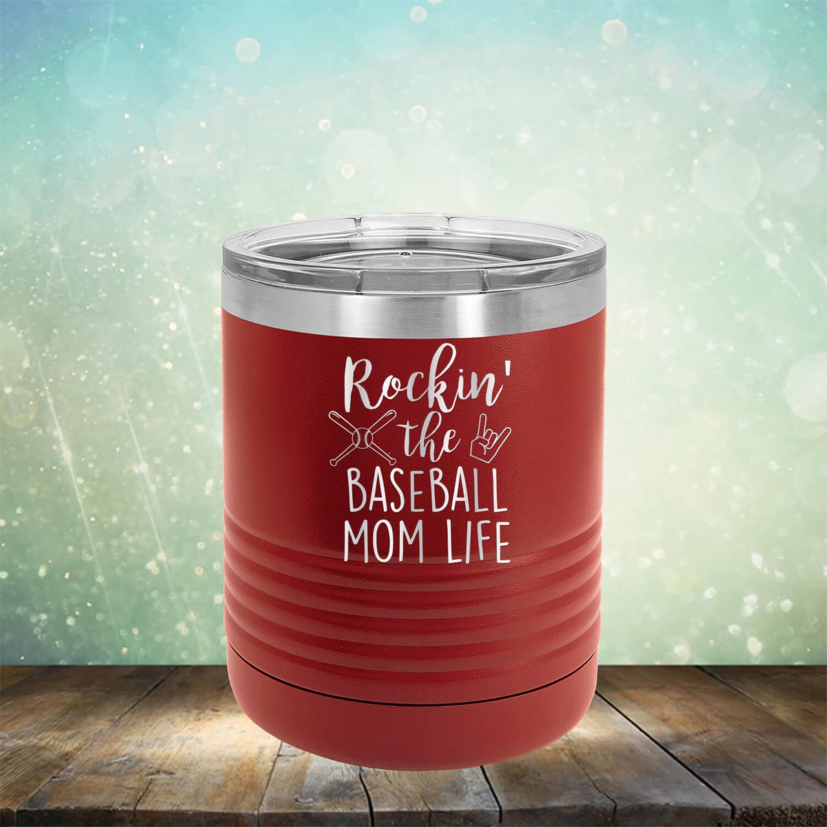 Rockin&#39; The Baseball Mom Life - Laser Etched Tumbler Mug