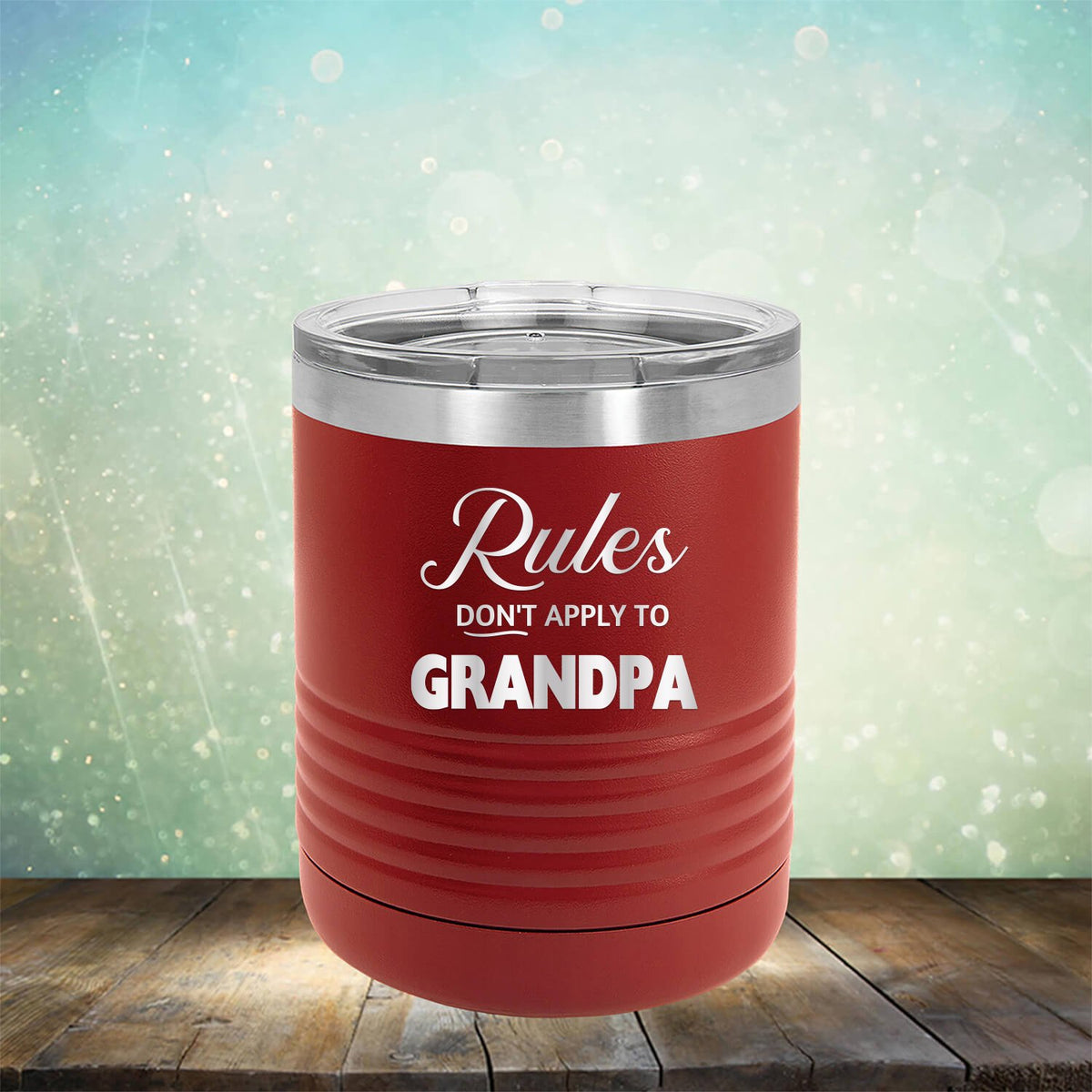 Rules Don&#39;t Apply To Grandpa - Laser Etched Tumbler Mug