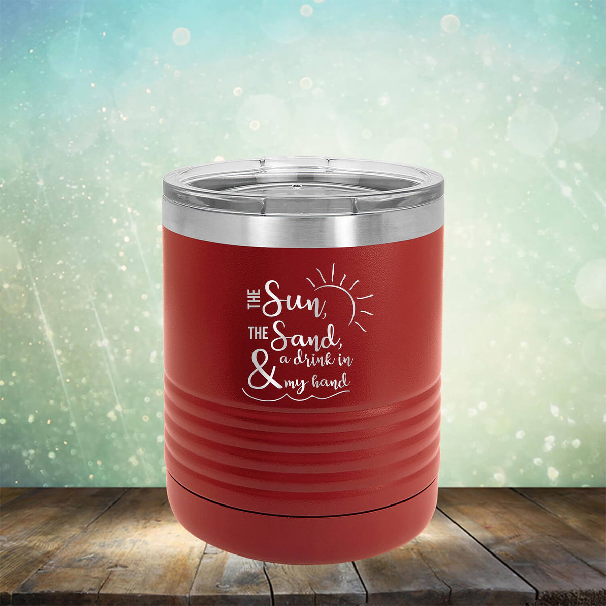 The Sun, The Sand &amp; A Drink in My Hand - Laser Etched Tumbler Mug