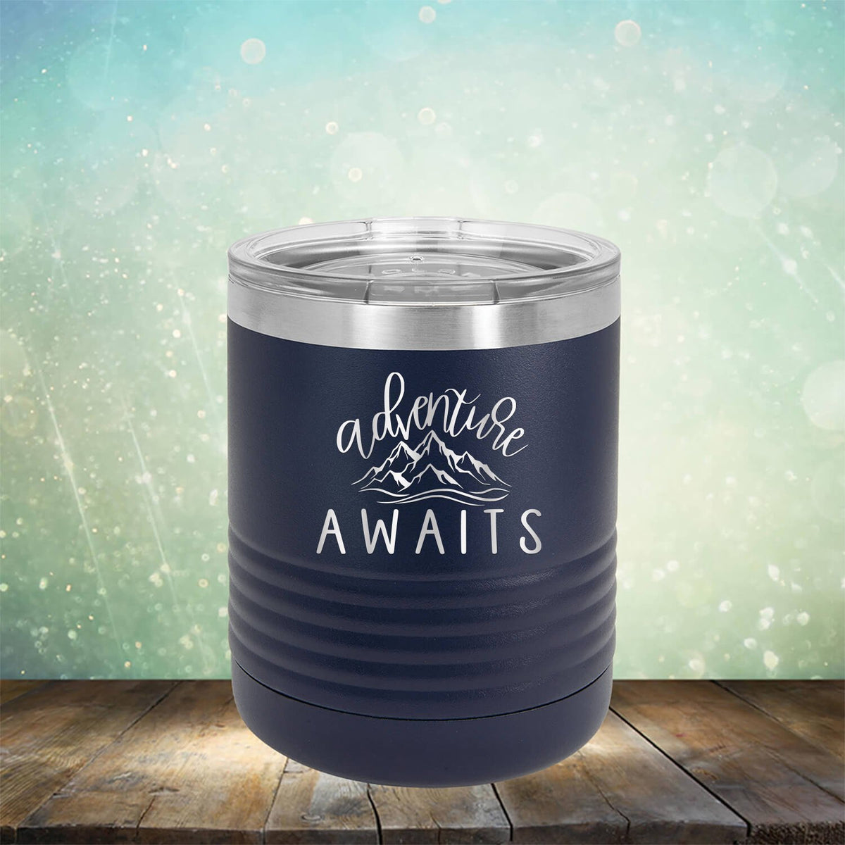 Adventure Awaits with Mountain - Laser Etched Tumbler Mug