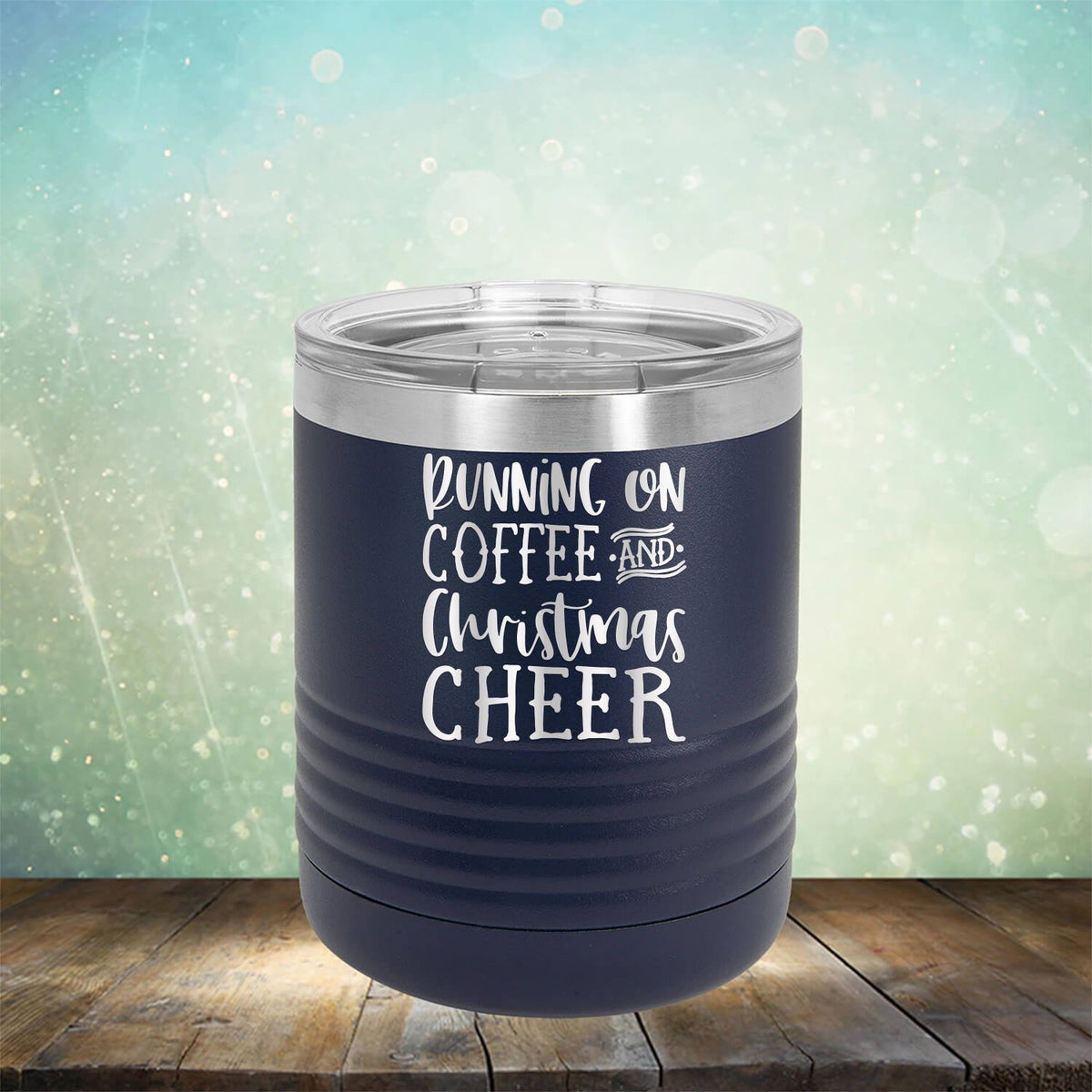 Running on Coffee and Christmas Cheer - Laser Etched Tumbler Mug