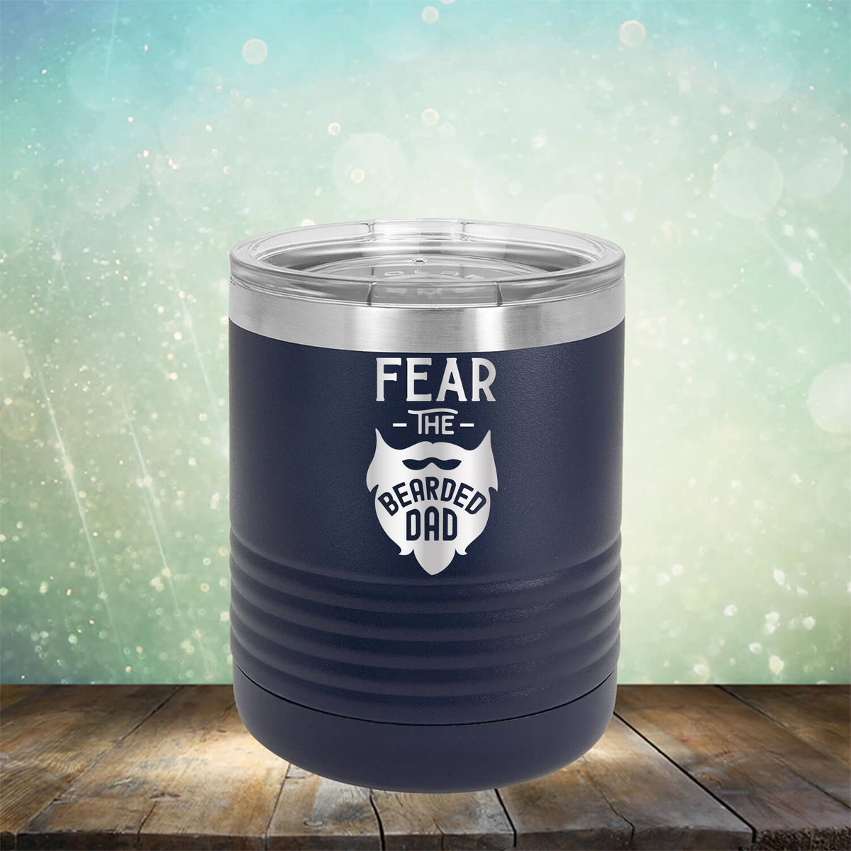 Fear The Bearded Dad - Laser Etched Tumbler Mug