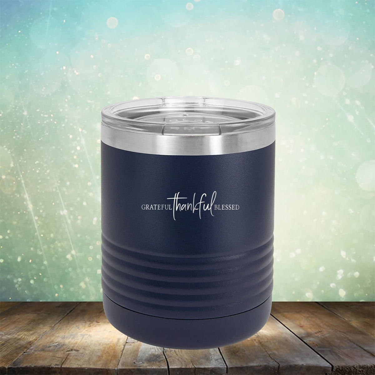 Grateful Thankful Blessed - Laser Etched Tumbler Mug