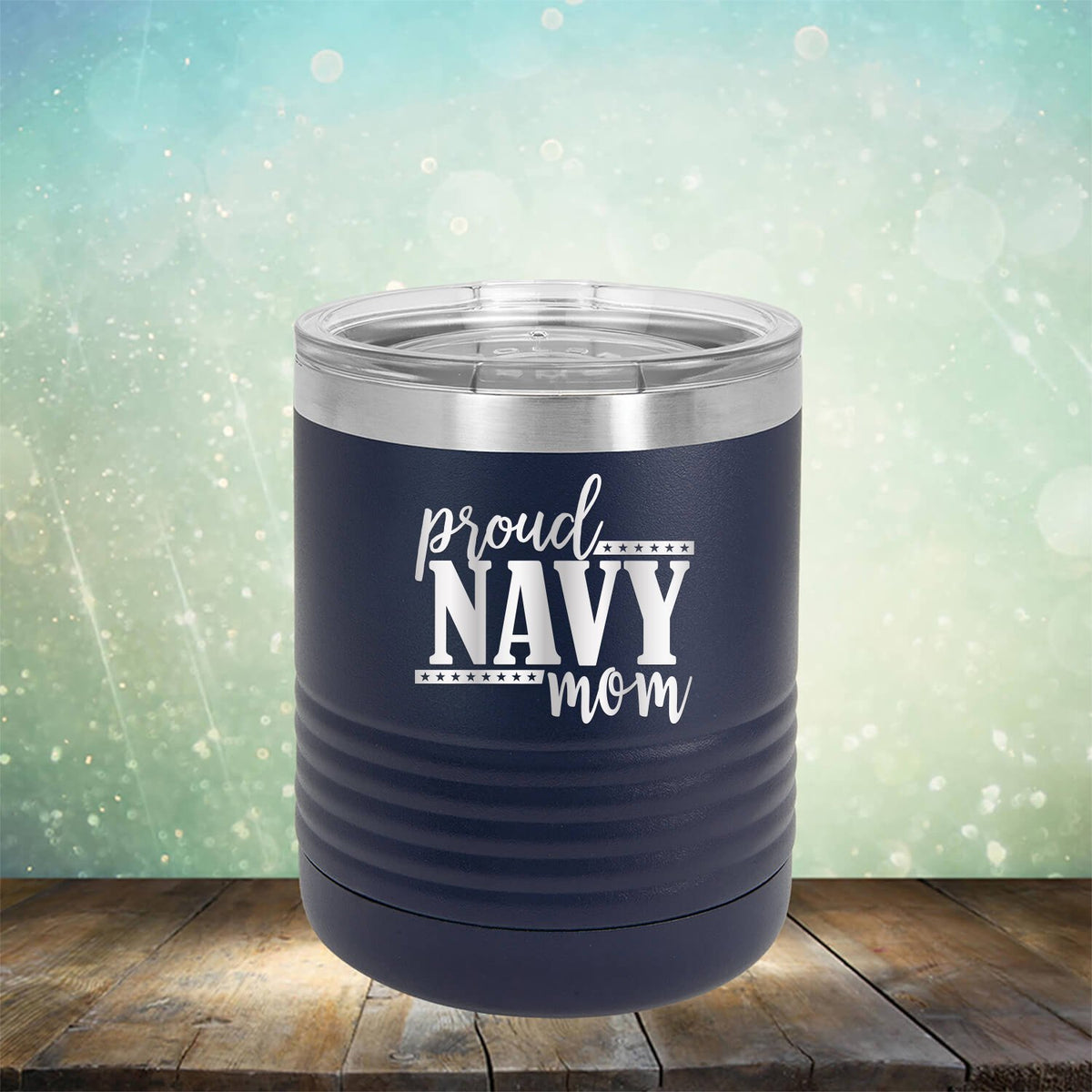 Proud Navy Mom - Laser Etched Tumbler Mug