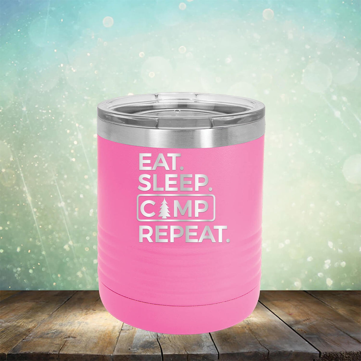 Eat Sleep Camp Repeat - Laser Etched Tumbler Mug