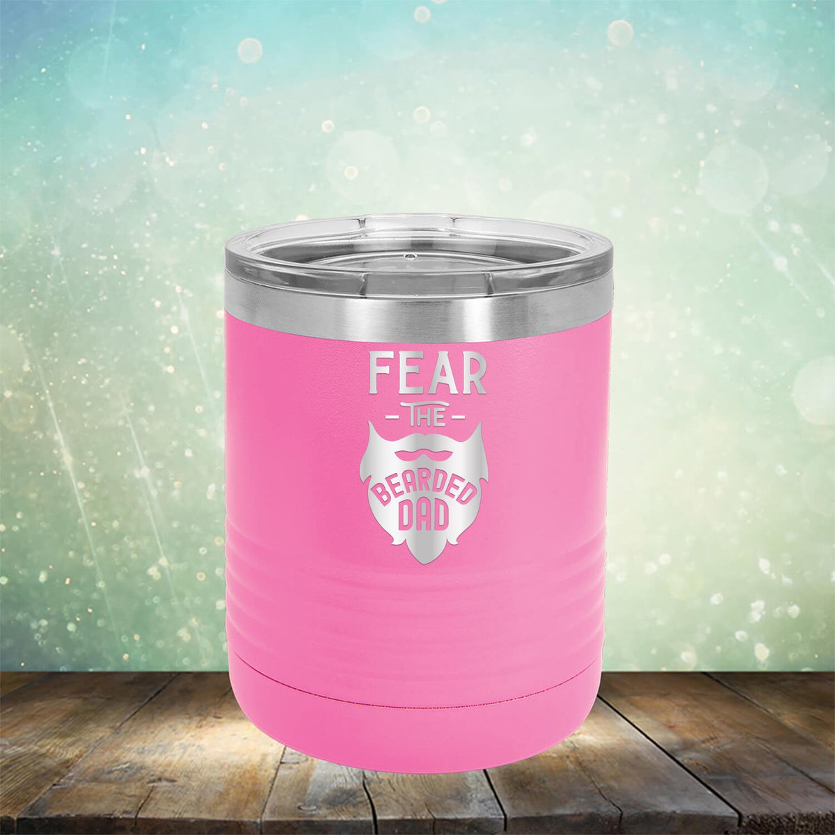 Fear The Bearded Dad - Laser Etched Tumbler Mug