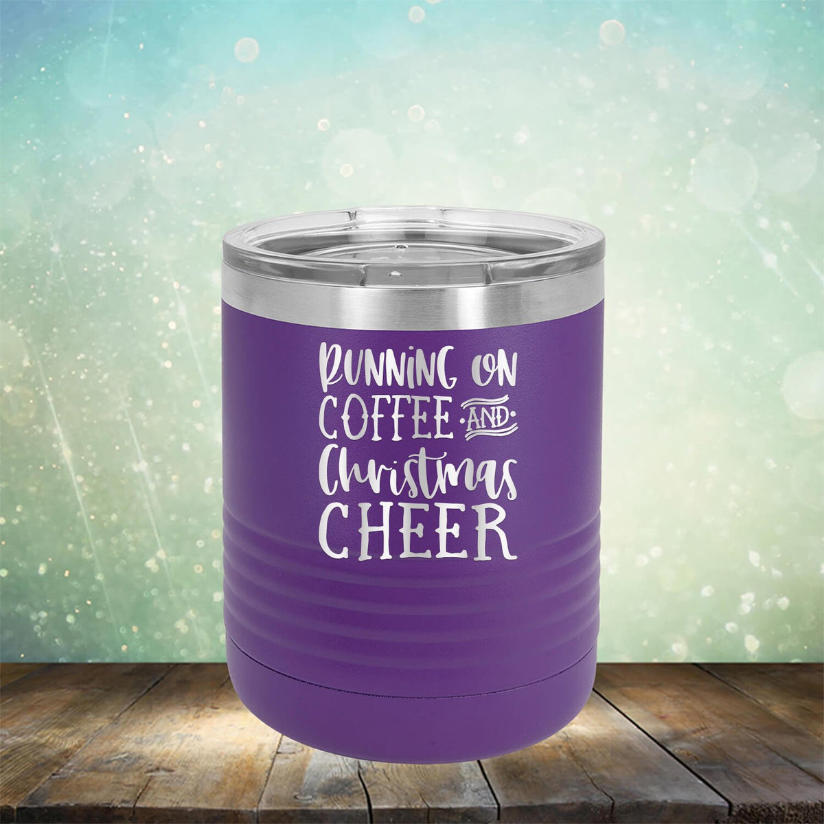 Running on Coffee and Christmas Cheer - Laser Etched Tumbler Mug