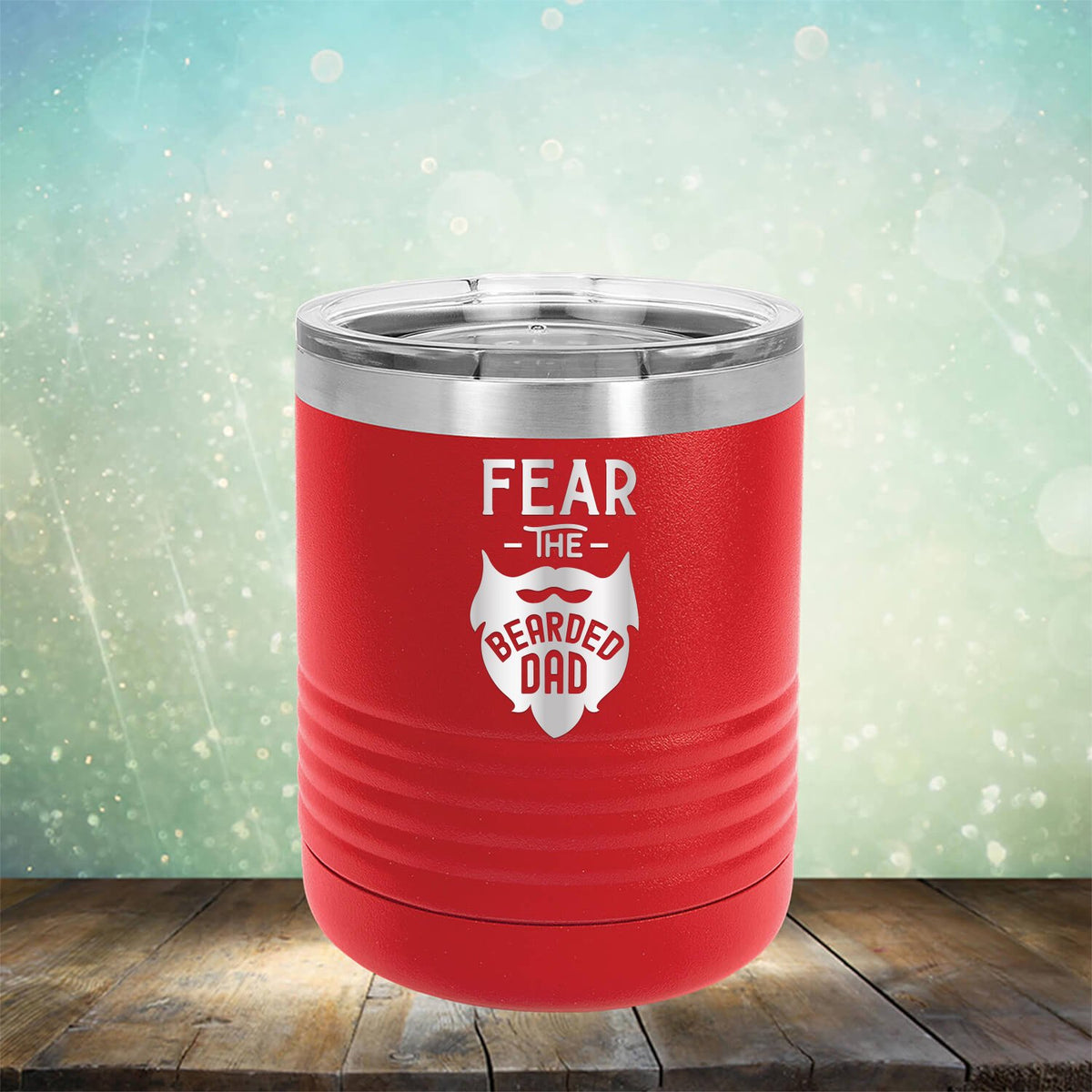 Fear The Bearded Dad - Laser Etched Tumbler Mug