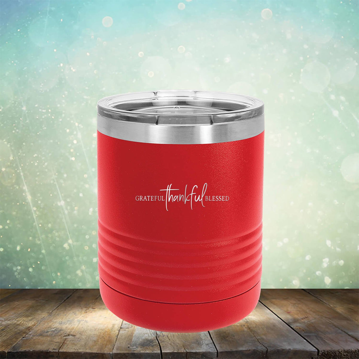 Grateful Thankful Blessed - Laser Etched Tumbler Mug