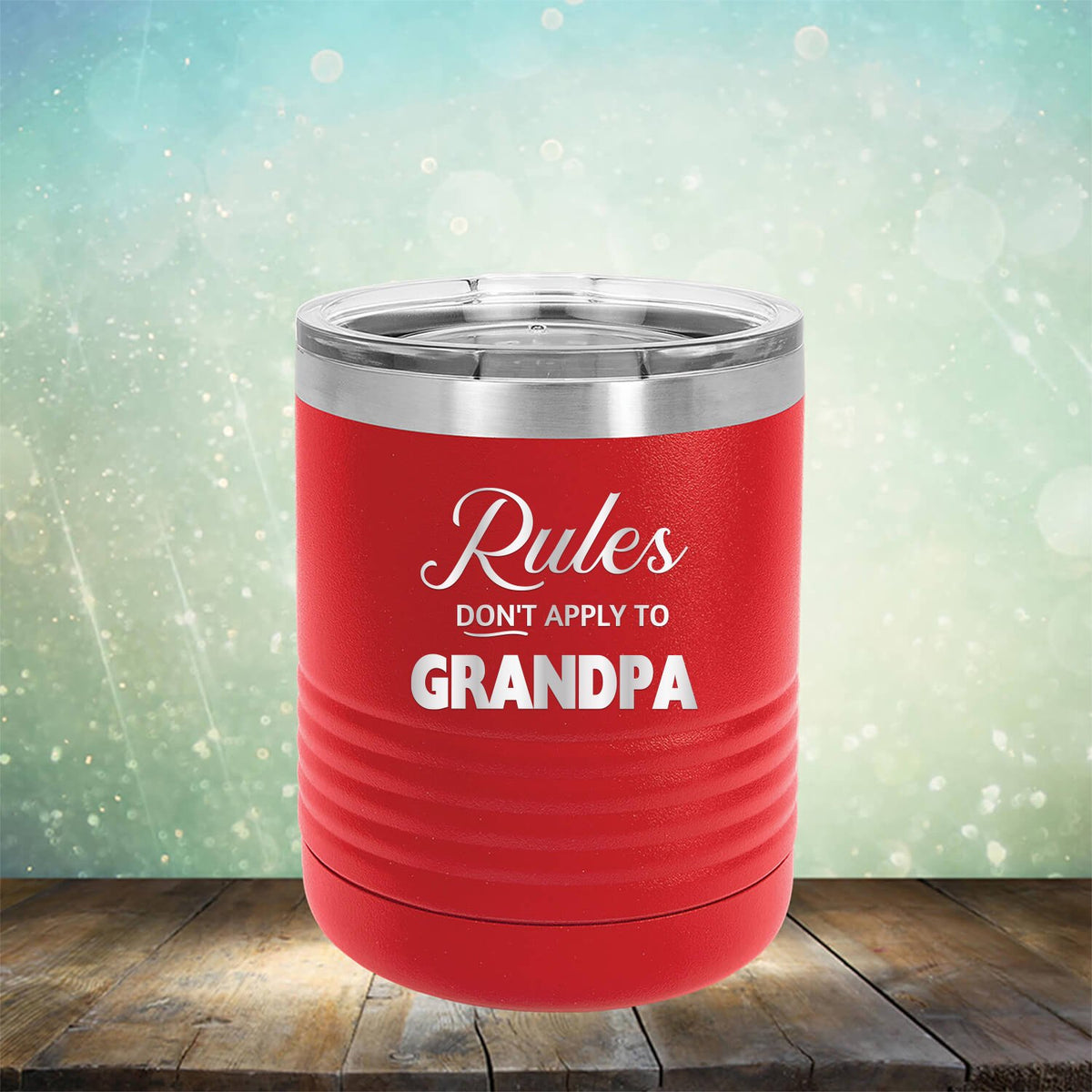 Rules Don&#39;t Apply To Grandpa - Laser Etched Tumbler Mug