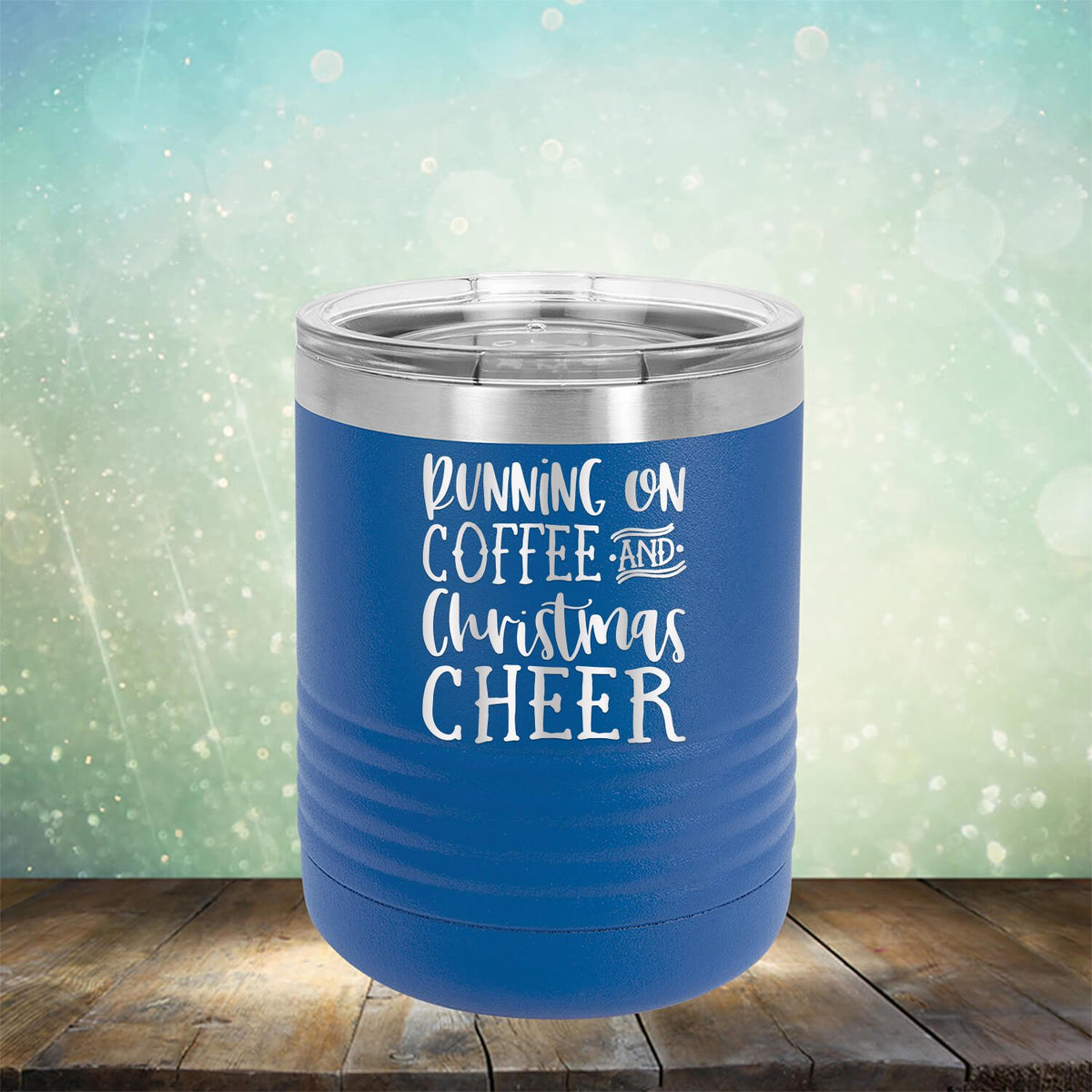 Running on Coffee and Christmas Cheer - Laser Etched Tumbler Mug