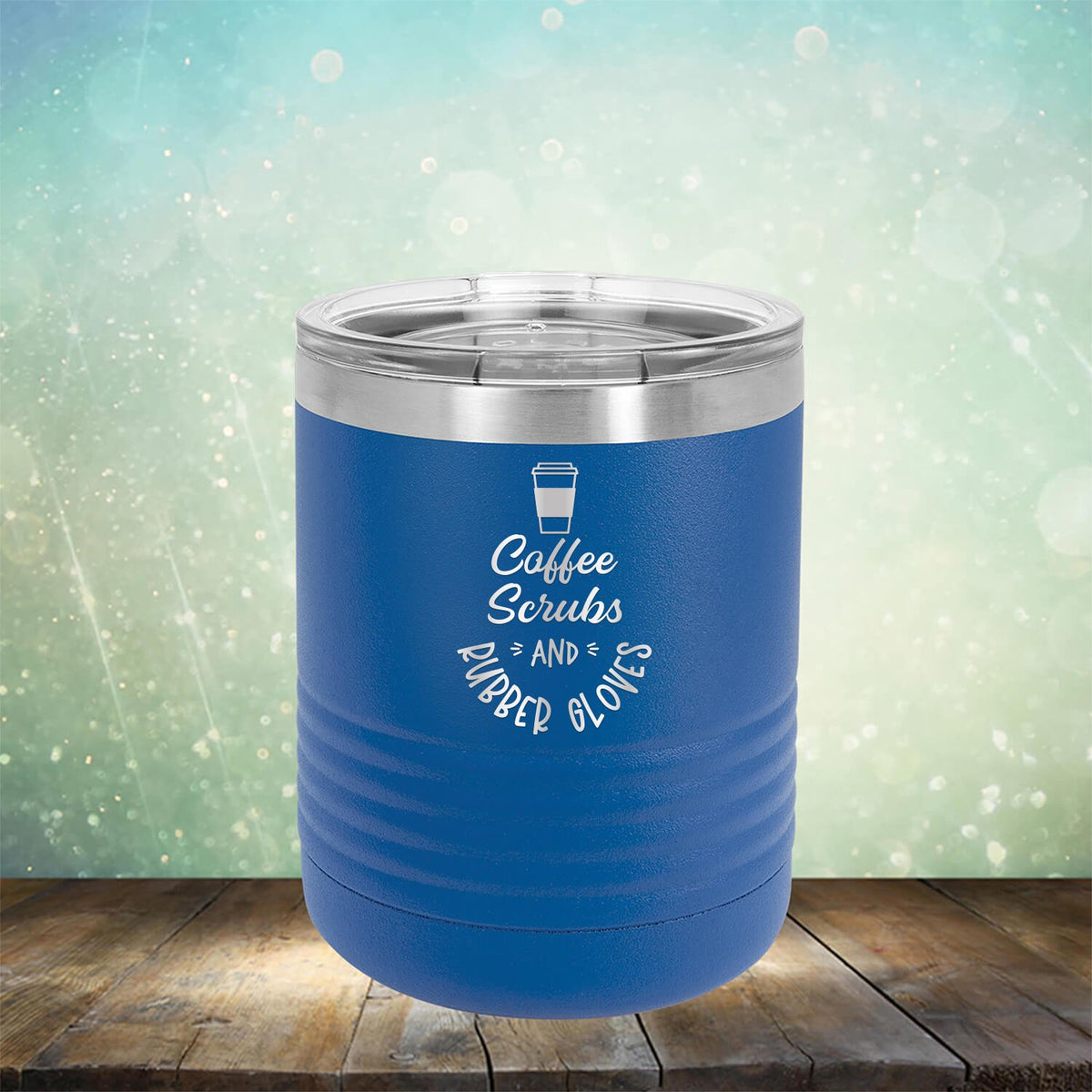 Coffee Scrubs and Rubber Gloves - Laser Etched Tumbler Mug