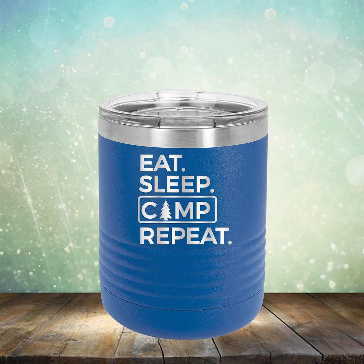 Eat Sleep Camp Repeat - Laser Etched Tumbler Mug