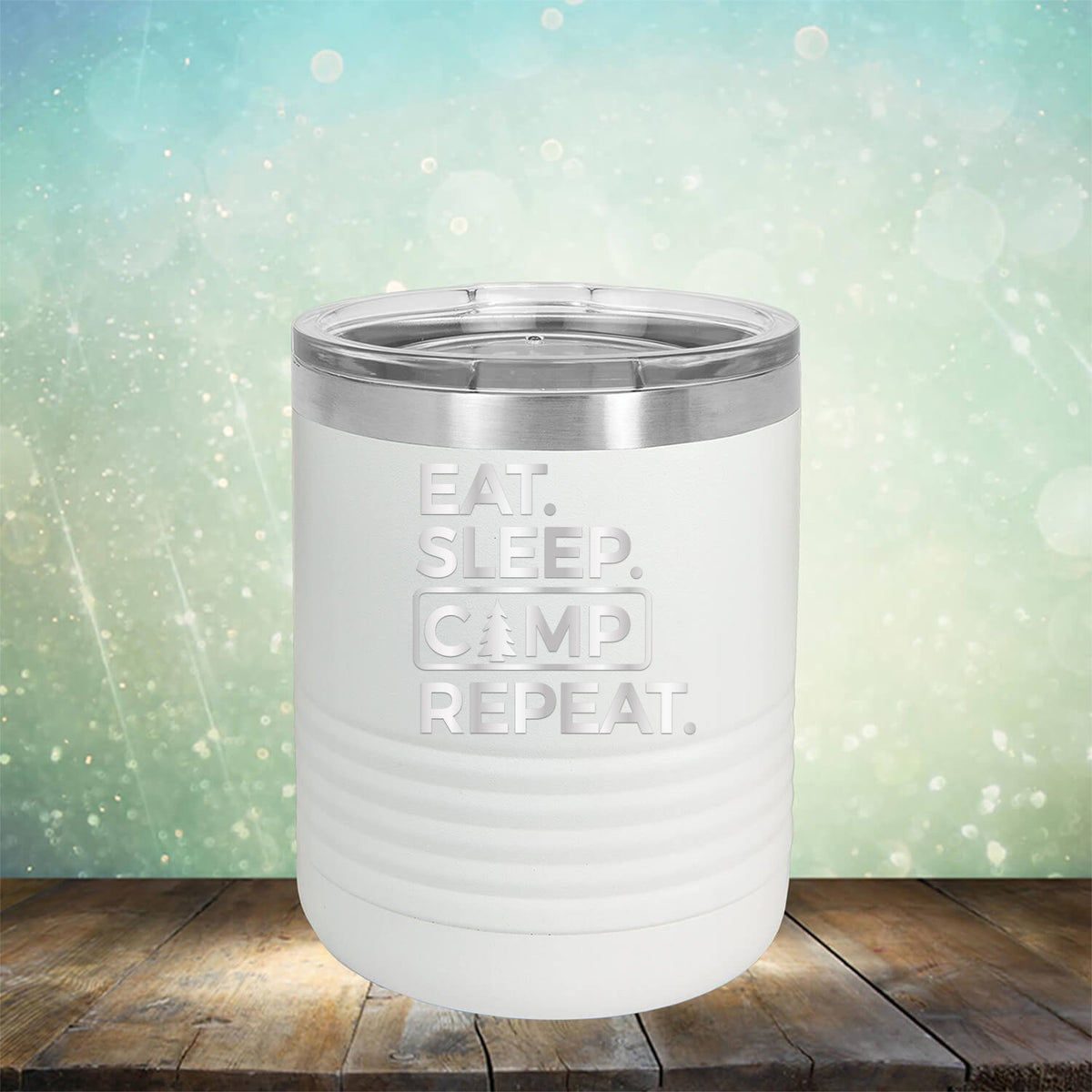 Eat Sleep Camp Repeat - Laser Etched Tumbler Mug