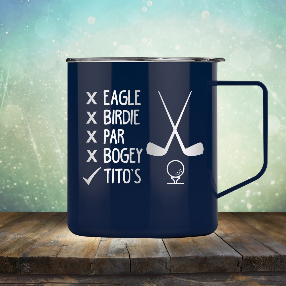Eagle Birdie Par Bogey Tito&#39;s - Laser Etched Tumbler Mug