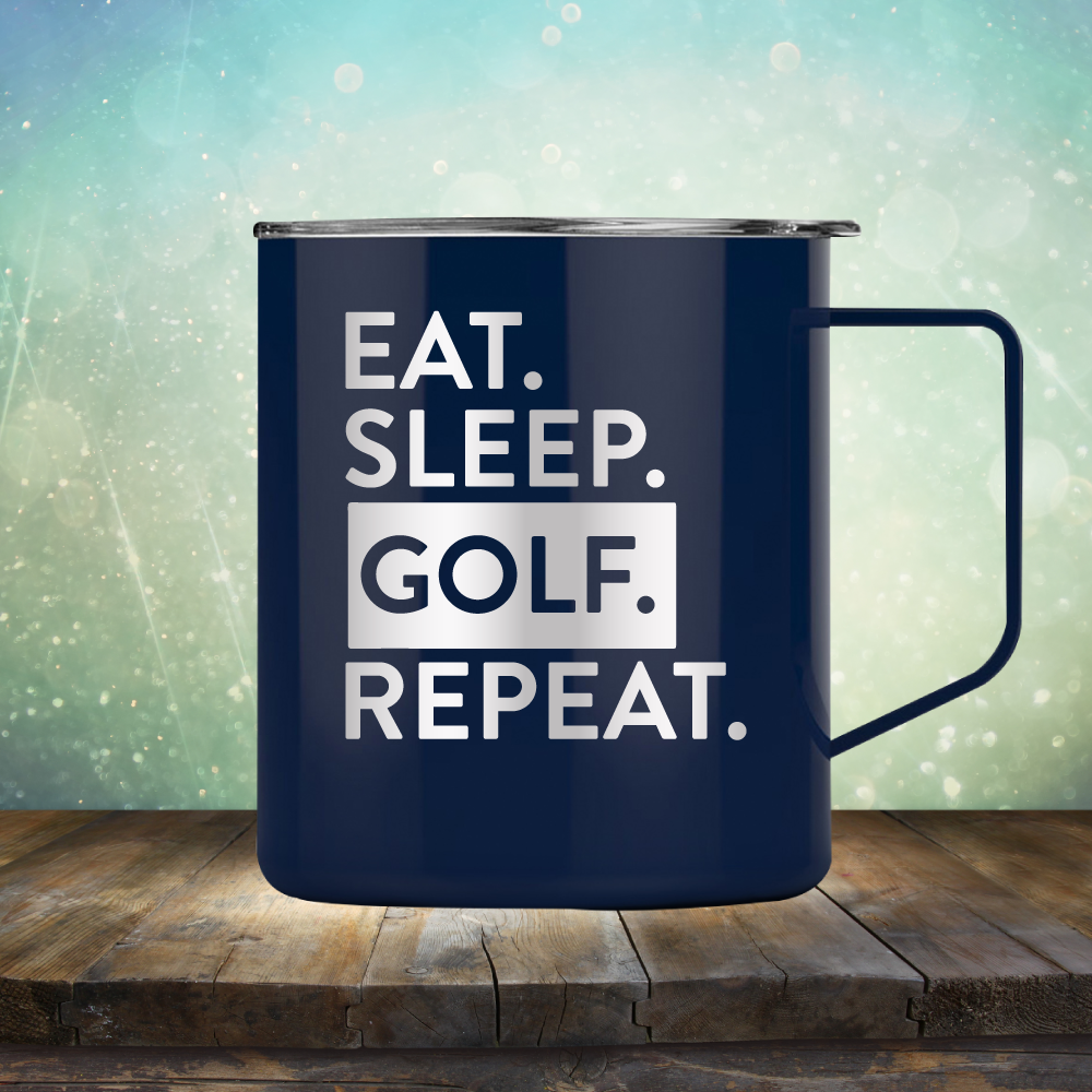 Eat Sleep Golf Repeat - Laser Etched Tumbler Mug