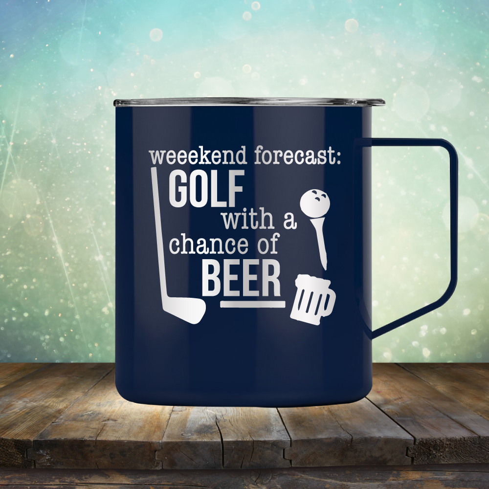 Weekend Forecast: Golf with a Chance of Beer - Laser Etched Tumbler Mug