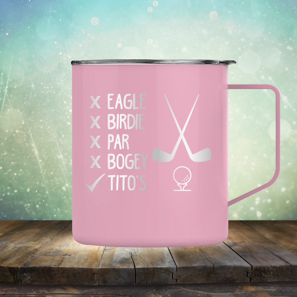 Eagle Birdie Par Bogey Tito&#39;s - Laser Etched Tumbler Mug
