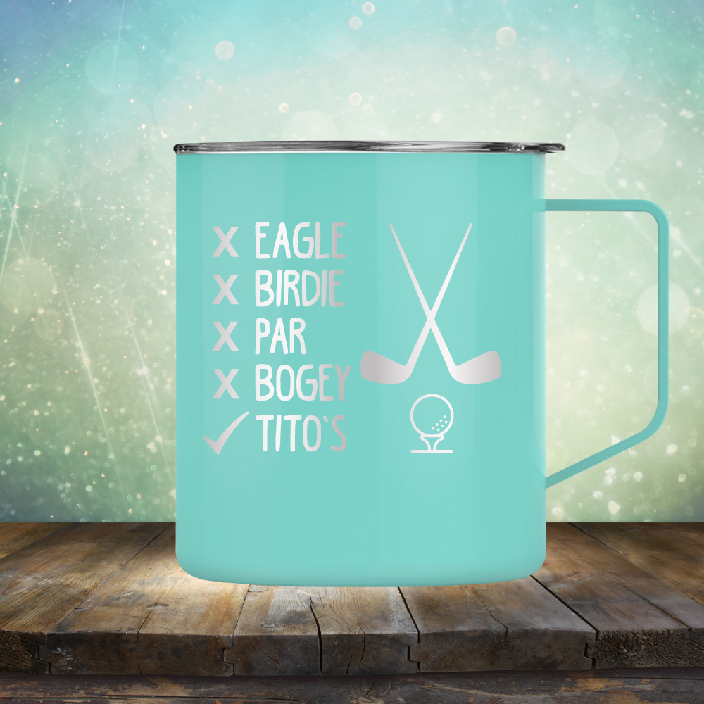 Eagle Birdie Par Bogey Tito&#39;s - Laser Etched Tumbler Mug