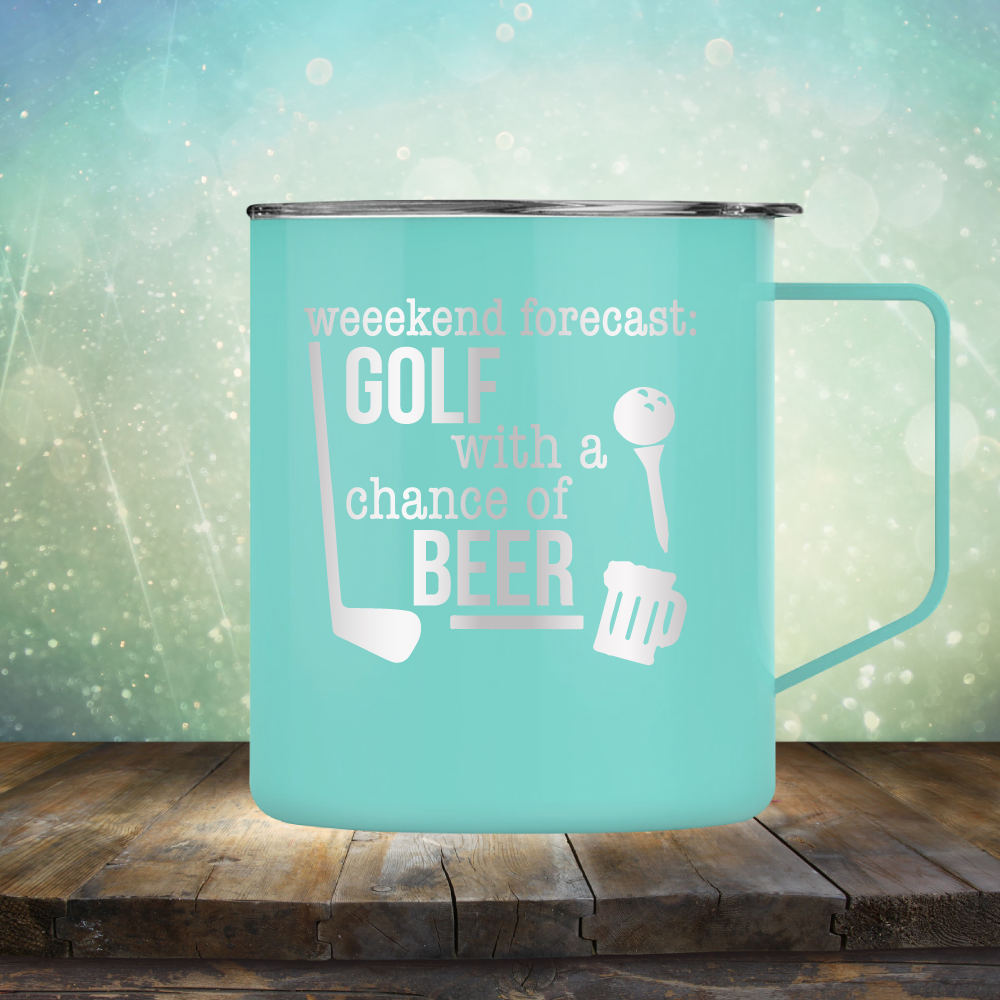 Weekend Forecast: Golf with a Chance of Beer - Laser Etched Tumbler Mug