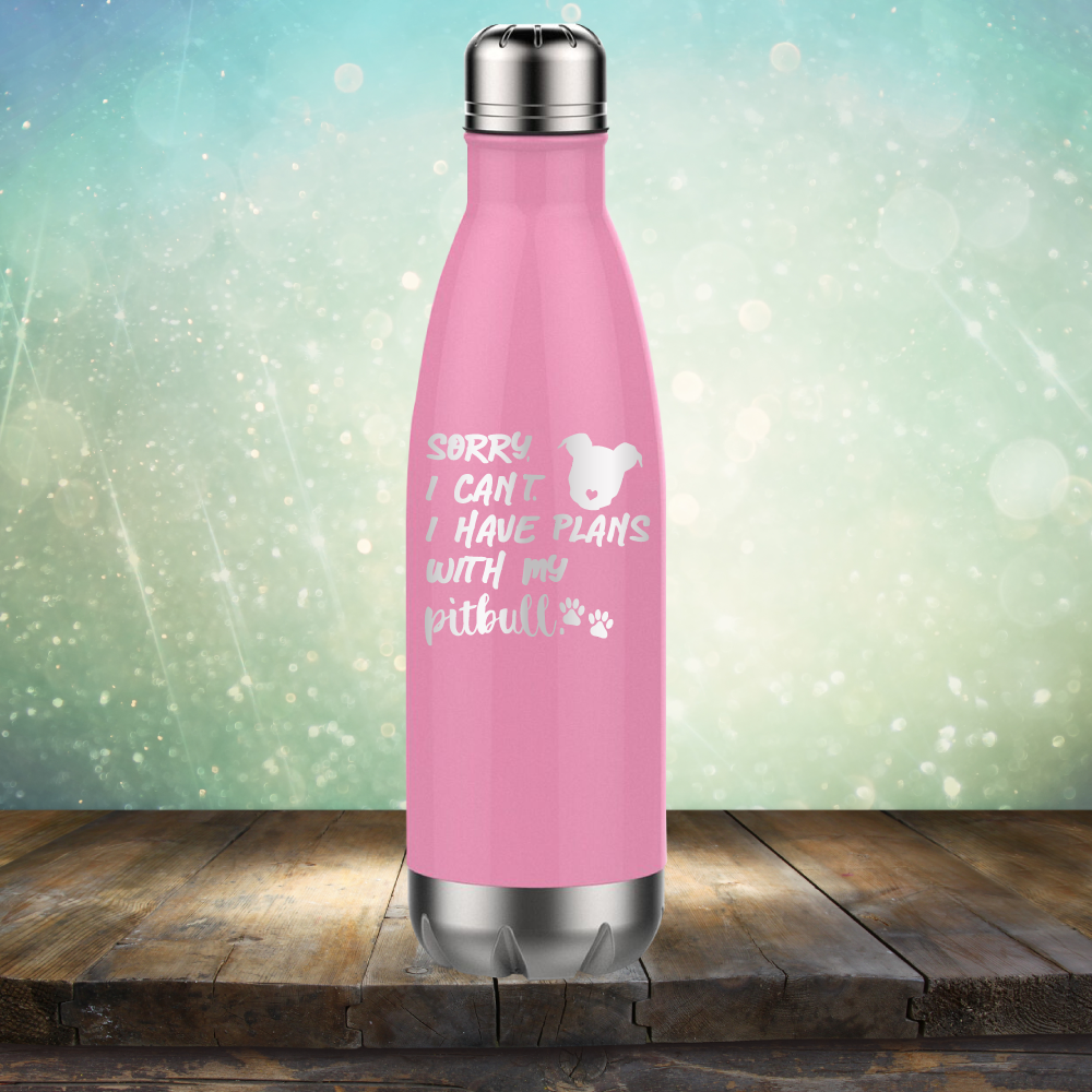 Sorry I Can&#39;t. I have Plans with my Pitbull - Laser Etched Tumbler Mug